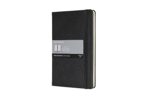 Moleskine Leather Notebook Large Ruled Hard Cover Black (5 x 8.25)