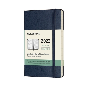 Moleskine 2022  Weekly Planner, 12M, Pocket, Sapphire Blue, Hard Cover (3.5 x 5.5)