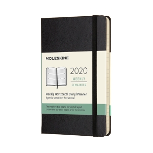 Moleskine 2020 Weekly Horizontal Planner, 12M, Pocket, Black, Hard Cover (3.5 x 5.5)