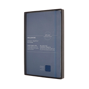 Moleskine Limited Collection Notebook Leather, Large, Ruled, Soft Cover, Open Box, Forget Me Not Blue (5 x 8.25)