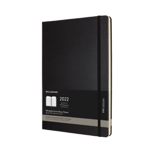 Moleskine 2022 Professional Weekly Vert Planner, 12M, A4,  Black, Hard Cover (8.25 x 11.75)