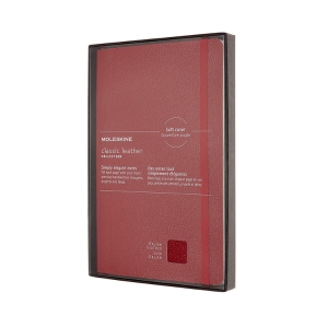 Moleskine Limited Collection Notebook Leather, Large, Ruled, Soft Cover, Open Box, Bordeaux Red (5 x 8.25)